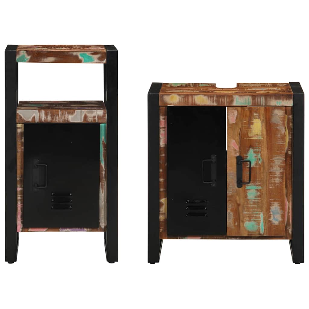 Bathroom Furniture Set 2 pcs Brown Solid reclaimed wood